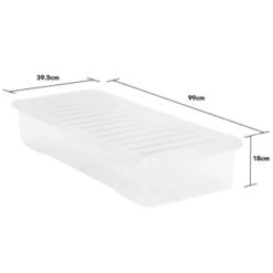 B&M Underbed Storage Box With Lid 55L - Clear -Home Haven Shop 307321 55l under bed storage box with lid 3