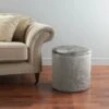 B&M Round Velvet Storage Ottoman -Home Haven Shop 334907 round velvet studded ottoman1