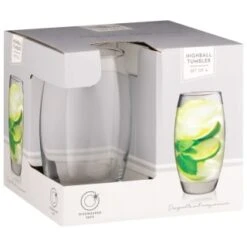 B&M Curved Hiball Glasses 4pk -Home Haven Shop 338803 set of 4 highball tumblers