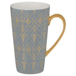B&M Art Deco Latte Mug - Charcoal
