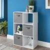 Lokken 6 Cube Basket Storage Shelf - White -Home Haven Shop 356266 lokken 6 cube with 3 baskets white
