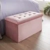 B&M Suede Storage Ottoman - Blush 1 B&M Suede Storage Ottoman - Blush -Home Haven Shop 356751 blush suede ottoman