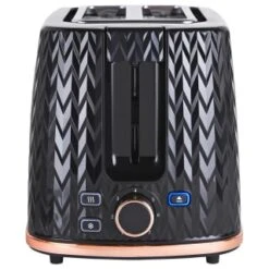 Goodmans Textured 2 Slice Toaster - Black & Rose Gold -Home Haven Shop 358961 goodmans textured toaster black rose gold