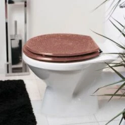 B&M Rose Gold Glitter Toilet Seat