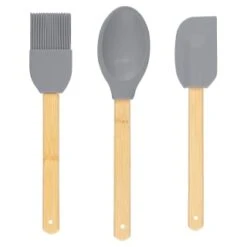 B&M Betty Winters Silicone Utensils 3pk - Grey -Home Haven Shop 369972 3pk betty winters silicone utensils basting brush spoon and spatula grey 2