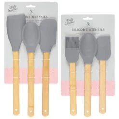 B&M Betty Winters Silicone Utensils 3pk - Grey -Home Haven Shop 369972 3pk betty winters silicone utensils grey main