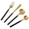 B&M Homestead Matte Black & Gold Cutlery Set 16pc -Home Haven Shop 375296 homestead 16 piece black and gold cutlery 2