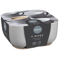 Simply Everyday Gloss Mugs 4pk - Grey 9 Simply Everyday Gloss Mugs 4pk - Grey -Home Haven Shop 380120 4pk simply everyday mugs grey 2