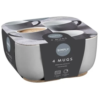 Simply Everyday Gloss Mugs 4pk - Grey 5 Simply Everyday Gloss Mugs 4pk - Grey - Image 3