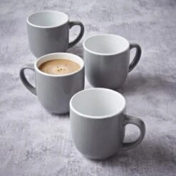 Simply Everyday Gloss Mugs 4pk - Grey 11 Simply Everyday Gloss Mugs 4pk - Grey -Home Haven Shop 380120 4pk simply everyday mugs grey
