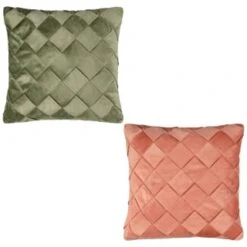 B&M Basket Weave Velvet Cushion - Sage -Home Haven Shop 380438 380756 basket weave velvet cushion main