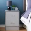 Lokken 2 Drawer Bedside Table - Grey -Home Haven Shop 384334 lokken 2 drawer bedside grey