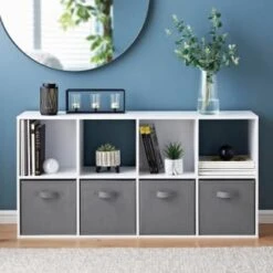 New Arrival -Home Haven Shop 385647 lokken 8 cube shelving with 4 baskets