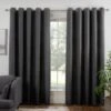 B&M Colorado Hopsack Fully Lined Charcoal Eyelet Curtains 46 X 54" -Home Haven Shop 388905 388906 388907 388908 388909 colorado eyelet curtain charcoal 1