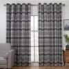 B&M Oakland Traditional Woven Grey Check Curtains 46 X 54" -Home Haven Shop 388935 388936 388937 388938 388939 oakland woven check curtain grey