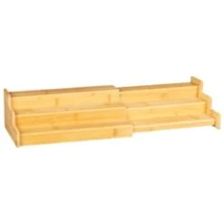 B&M Extendable 2 Tier Bamboo Cupboard Organiser -Home Haven Shop 394547 extendable bamboo cupboard organiser 2