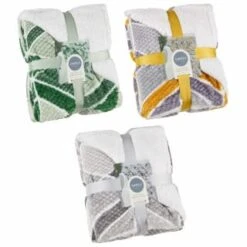 B&M Simply Geo Waffle Throw - Ochre -Home Haven Shop 394916 394917 394920 simply geo waffle throw group