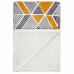 B&M Simply Geo Waffle Throw - Ochre -Home Haven Shop 394916 simply geo waffle throw ochre 3