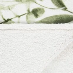 Winston Green Leaf Sherpa Throw -Home Haven Shop 394948 winston leaf sherpa throw green 3