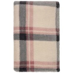Simply Blush Check Sherpa Throw -Home Haven Shop 395364 stripe ocean tide cushion 4