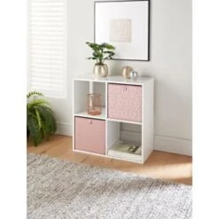 Lokken Printed Storage Cubes 2pk - Pink Diamond -Home Haven Shop 395838 2pk printed lokken storage cubes pink diamond
