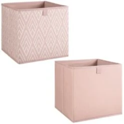 Lokken Printed Storage Cubes 2pk - Pink Diamond -Home Haven Shop 395838 2pk printed lokken storage cubes pink diamond 3