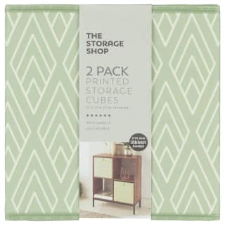 Lokken Printed Storage Cubes 2pk - Sage Diamond 5 Lokken Printed Storage Cubes 2pk - Sage Diamond - Image 3