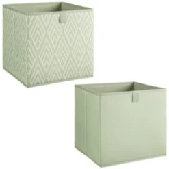 Lokken Printed Storage Cubes 2pk - Sage Diamond 10 Lokken Printed Storage Cubes 2pk - Sage Diamond -Home Haven Shop 395843 2pk printed lokken storage cubes sage diamond 3