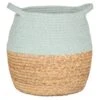 B&M Rope & Wicker Belly Basket - Green 1 B&M Rope & Wicker Belly Basket - Green -Home Haven Shop 395899 stripe top basket with handle green