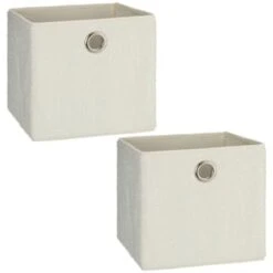 Home Haven Shop -Home Haven Shop 395965 2pk teddy lokken storage cubes cream 2