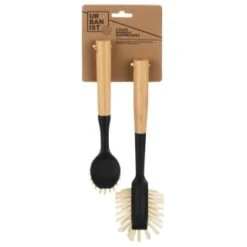 B&M Bamboo Dish Brushes 2pk -Home Haven Shop 397041 2pk bamboo dishbrushes