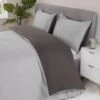 Simply Everyday Reversible King Duvet Set With Pipe - Grey & Charcoal -Home Haven Shop 397254 397255 simply reversible grey charcoal double king duvet set